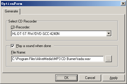  Options of MP3 CD Burner
