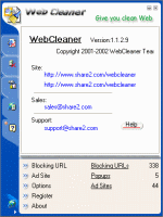 Screenshot of 1st WebCleaner