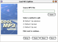Cool MP3 Splitter, split mp3 audio